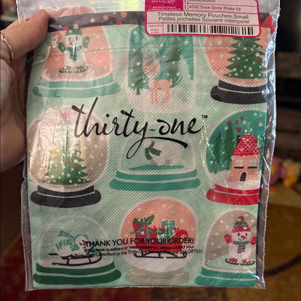 Thirty-One Festive Snow Globe Pouches